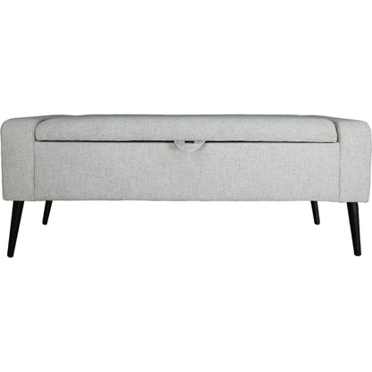 Khloe Storage Bench by LH Imports in matte black. Made from black metal, foam, 100% polyester fabric in a transitional style.