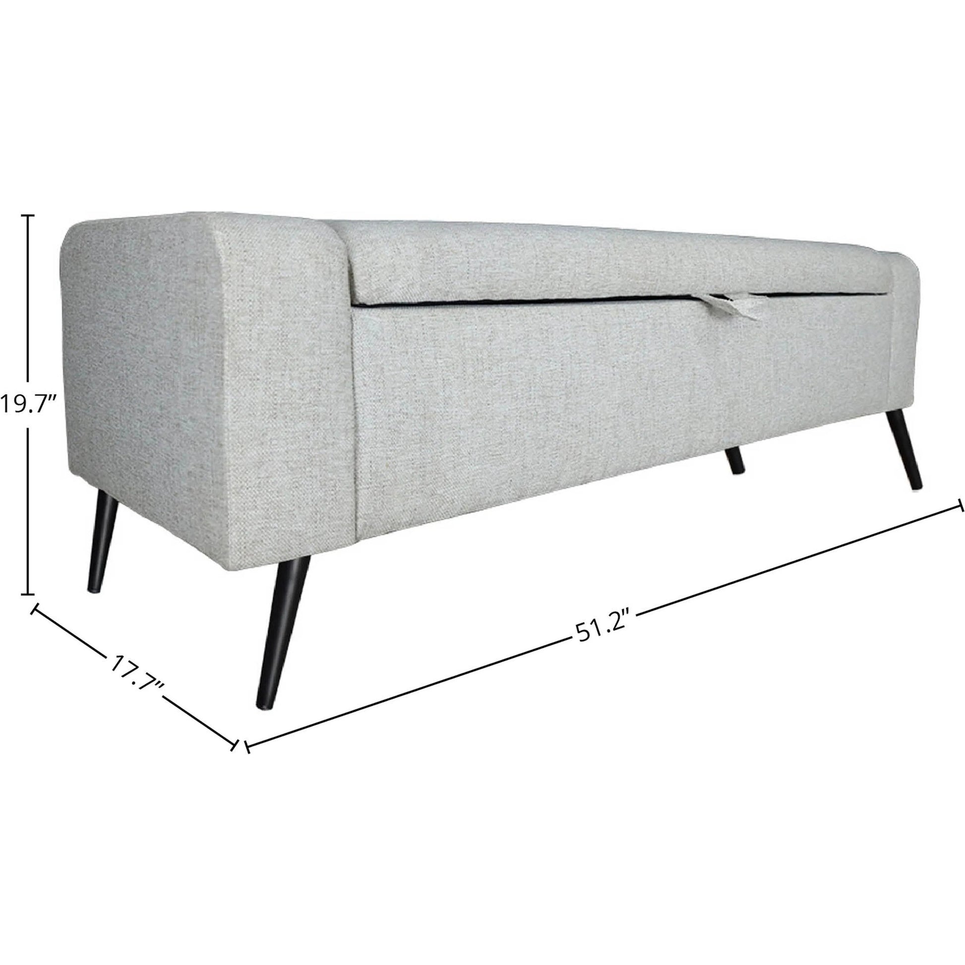 Khloe Storage Bench by LH Imports in matte black. Made from black metal, foam, 100% polyester fabric in a transitional style.