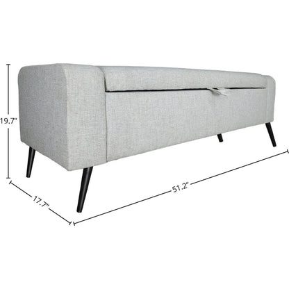 Khloe Storage Bench by LH Imports in matte black. Made from black metal, foam, 100% polyester fabric in a transitional style.