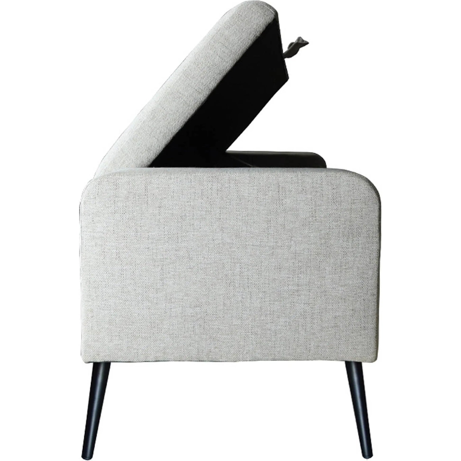 Khloe Storage Bench by LH Imports in matte black. Made from black metal, foam, 100% polyester fabric in a transitional style.