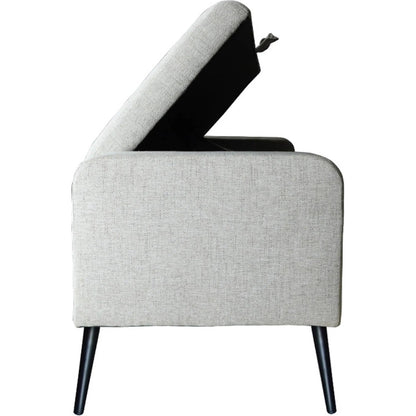 Khloe Storage Bench by LH Imports in matte black. Made from black metal, foam, 100% polyester fabric in a transitional style.