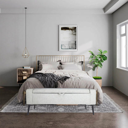 Khloe Storage Bench by LH Imports in matte black. Made from black metal, foam, 100% polyester fabric in a transitional style.