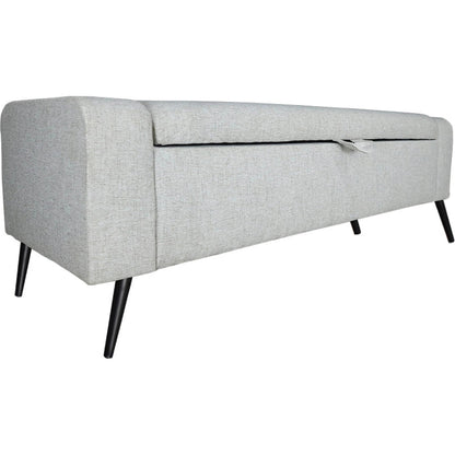 Khloe Storage Bench by LH Imports in matte black. Made from black metal, foam, 100% polyester fabric in a transitional style.