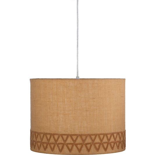 Kohen Ceiling Light - 24855 by Surya in camel, brick and powder coated. Made from jute, fabric, metal in a cottage & farmhouse style.