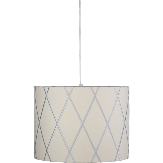Kohen Ceiling Light - 24865 by Surya in light grey, taupe and powder coated. Made from cotton, fabric, metal in a modern style.