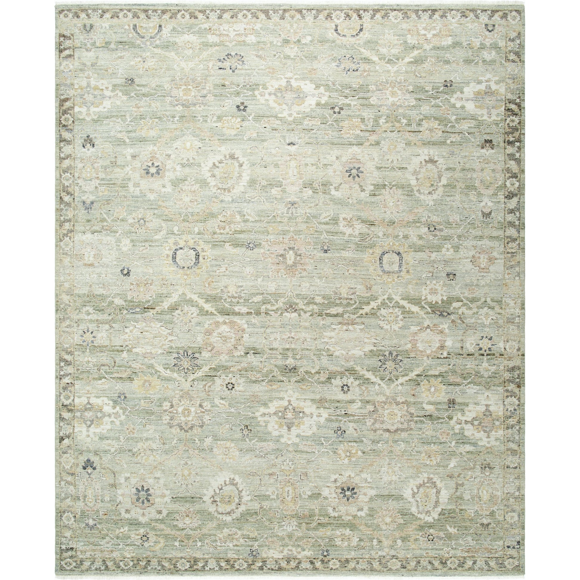 Khorasan KHO-2300 Rug by Surya in sage, ivory, slate gray, sand, olive, charcoal. Made from wool in a unique style.