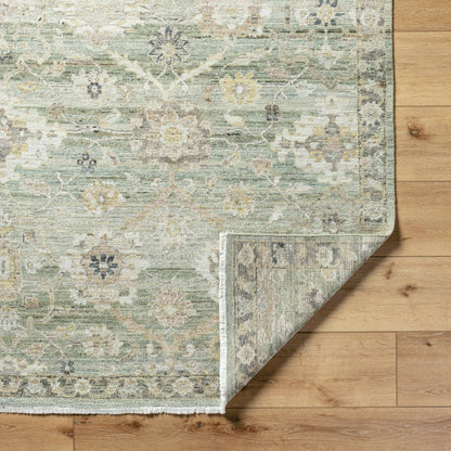 Khorasan KHO-2300 Rug by Surya in sage, ivory, slate gray, sand, olive, charcoal. Made from wool in a unique style.