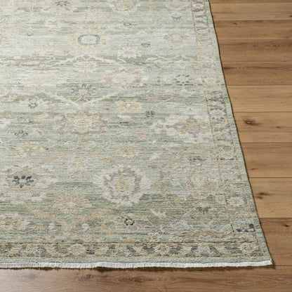 Khorasan KHO-2300 Rug by Surya in sage, ivory, slate gray, sand, olive, charcoal. Made from wool in a unique style.