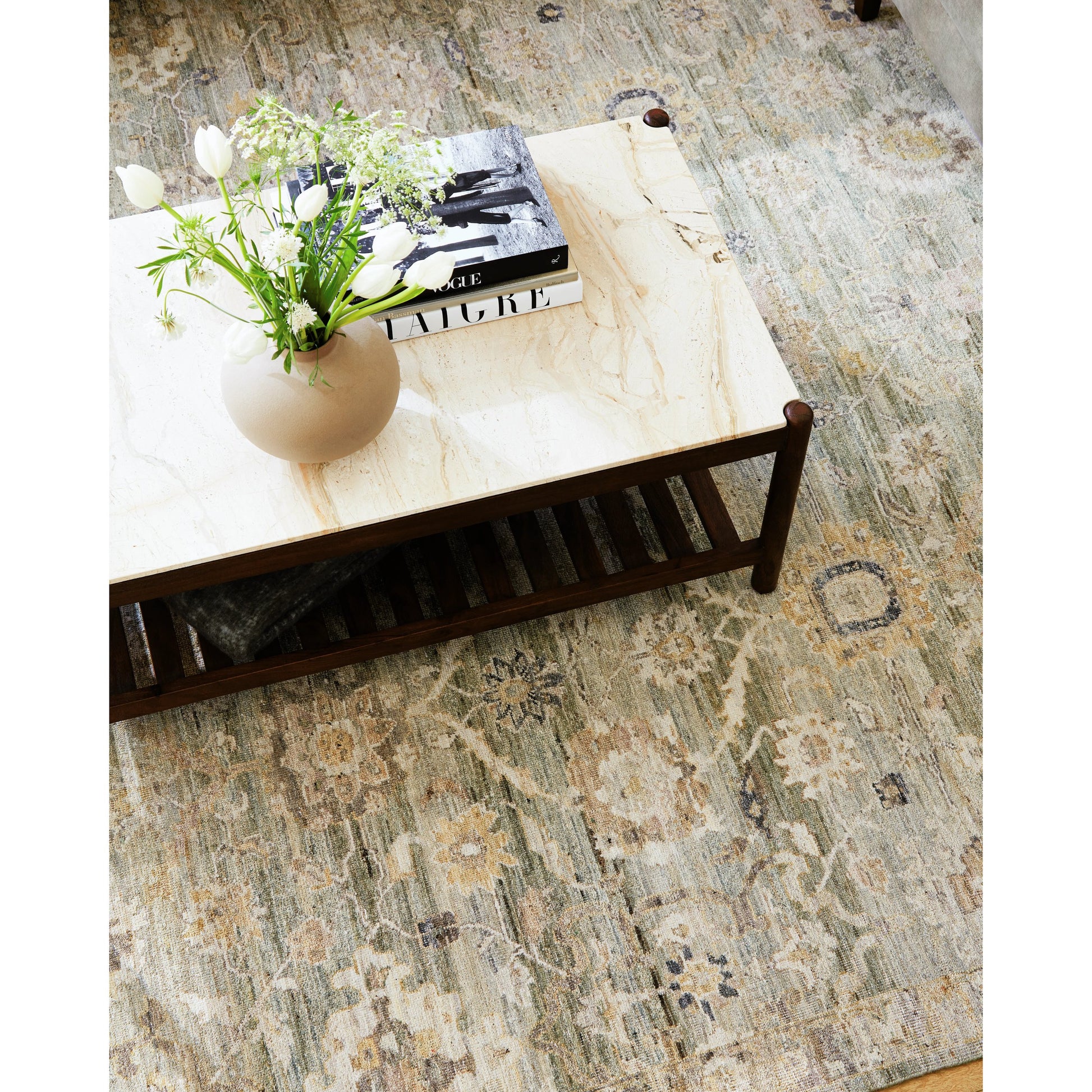 Khorasan KHO-2300 Rug by Surya in sage, ivory, slate gray, sand, olive, charcoal. Made from wool in a unique style.