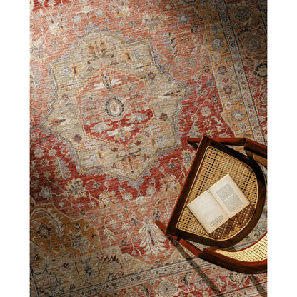 Khorasan KHO-2301 Rug by Surya in crimson, antique gold, sage, ivory, blush, charcoal. Made from wool in a unique style.