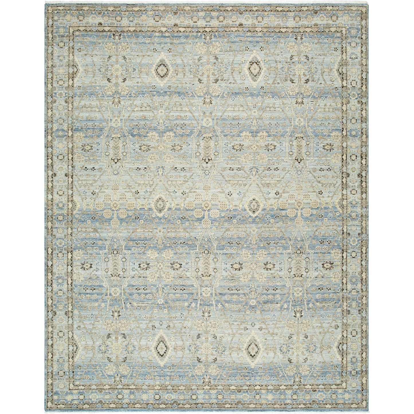 001 SI-2132666,SI-2132667,SI-2132668,SI-2132669,SI-2132670 | Primary Silo | Khorasan KHO-2304 Rug by Surya in sky blue, sandstone, ivory, slate gray, taupe. Made from face: 100% wool, warp: 100% cotton in a unique style.