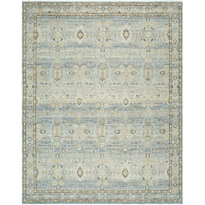 Khorasan KHO-2304 Rug by Surya in sky blue, sandstone, ivory, slate gray, taupe. Made from face: 100% wool, warp: 100% cotton in a unique style.