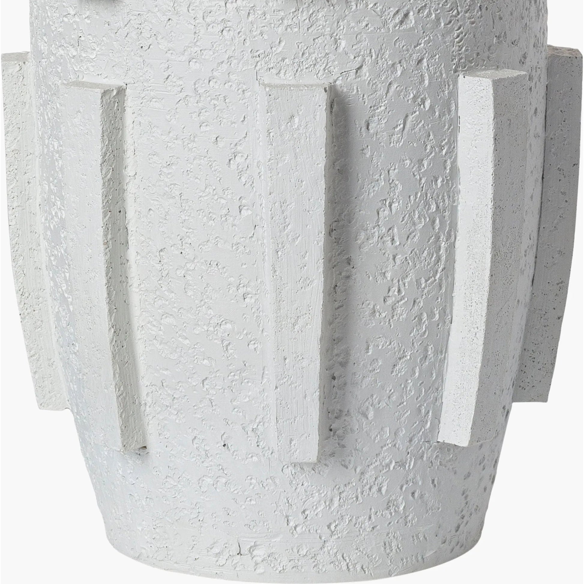 Khaleesi - 492533 by Surya in white, translucent, metallic nickel and painted. Made from body: resin, shade (outside): linen, shade (inside): polyester, finial: metal in a modern style.