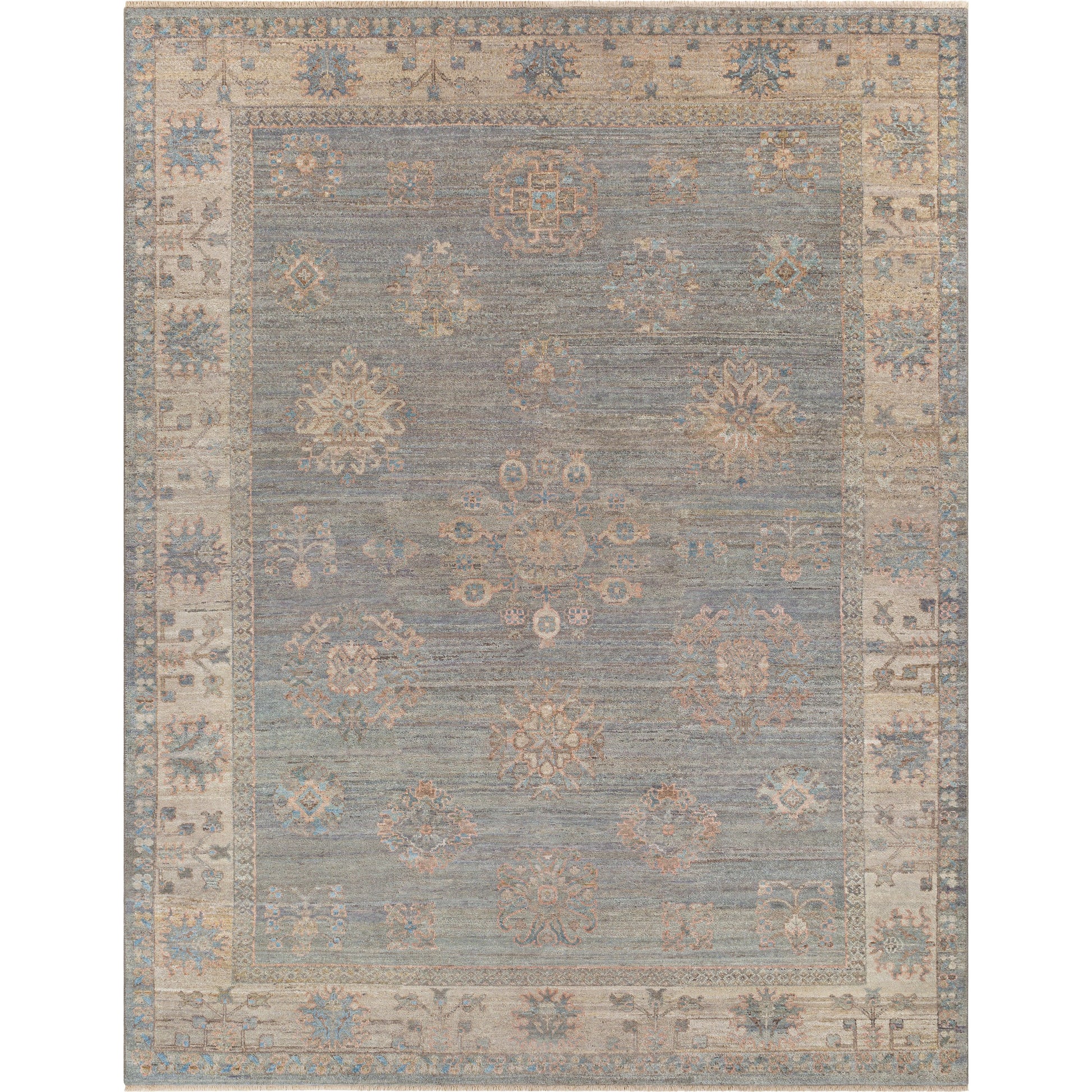 Khotan KHT-2303 Rug by Surya in sage, blue, mauve, light beige, cream. Made from 100% wool in a unique style.