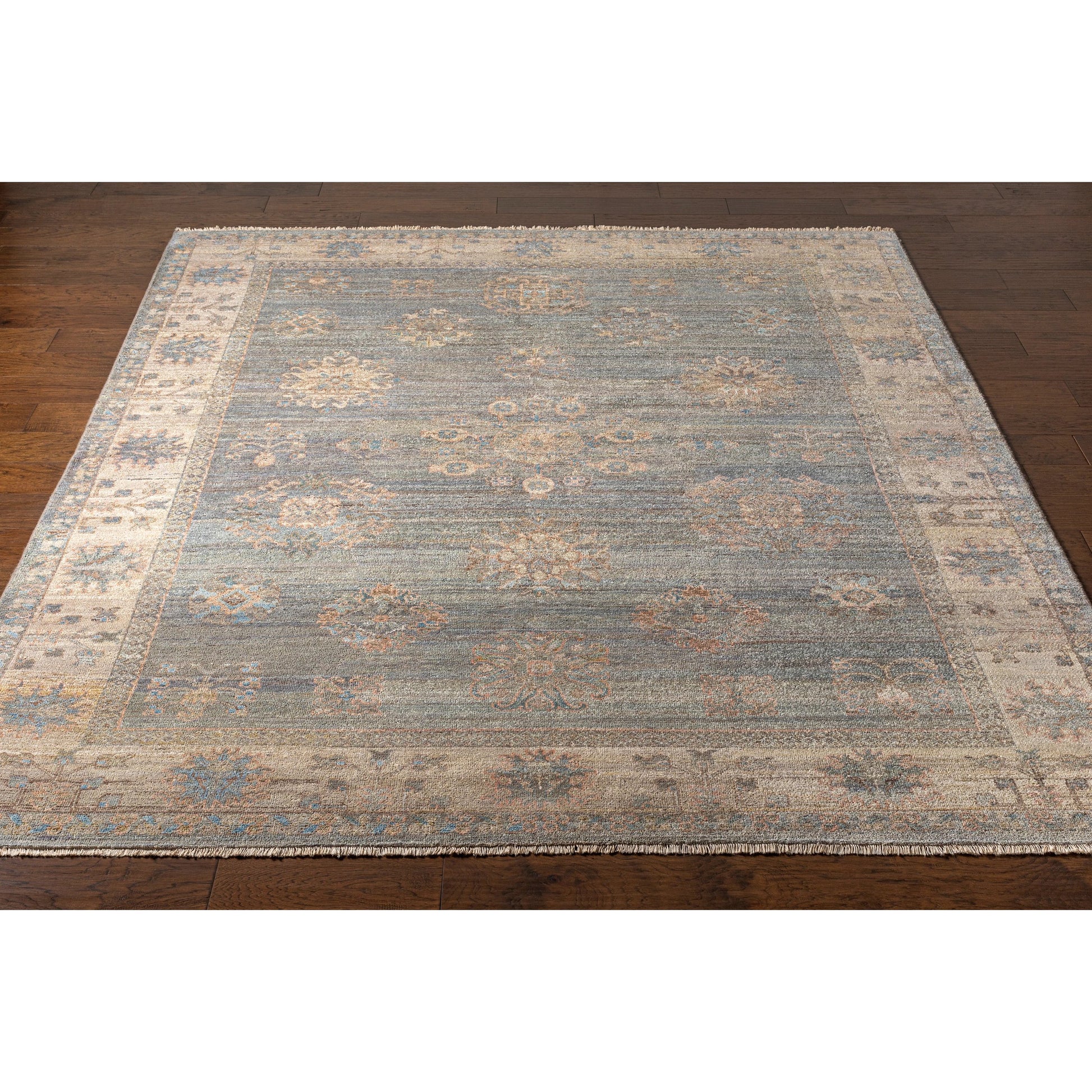 Khotan KHT-2303 Rug by Surya in sage, blue, mauve, light beige, cream. Made from 100% wool in a unique style.