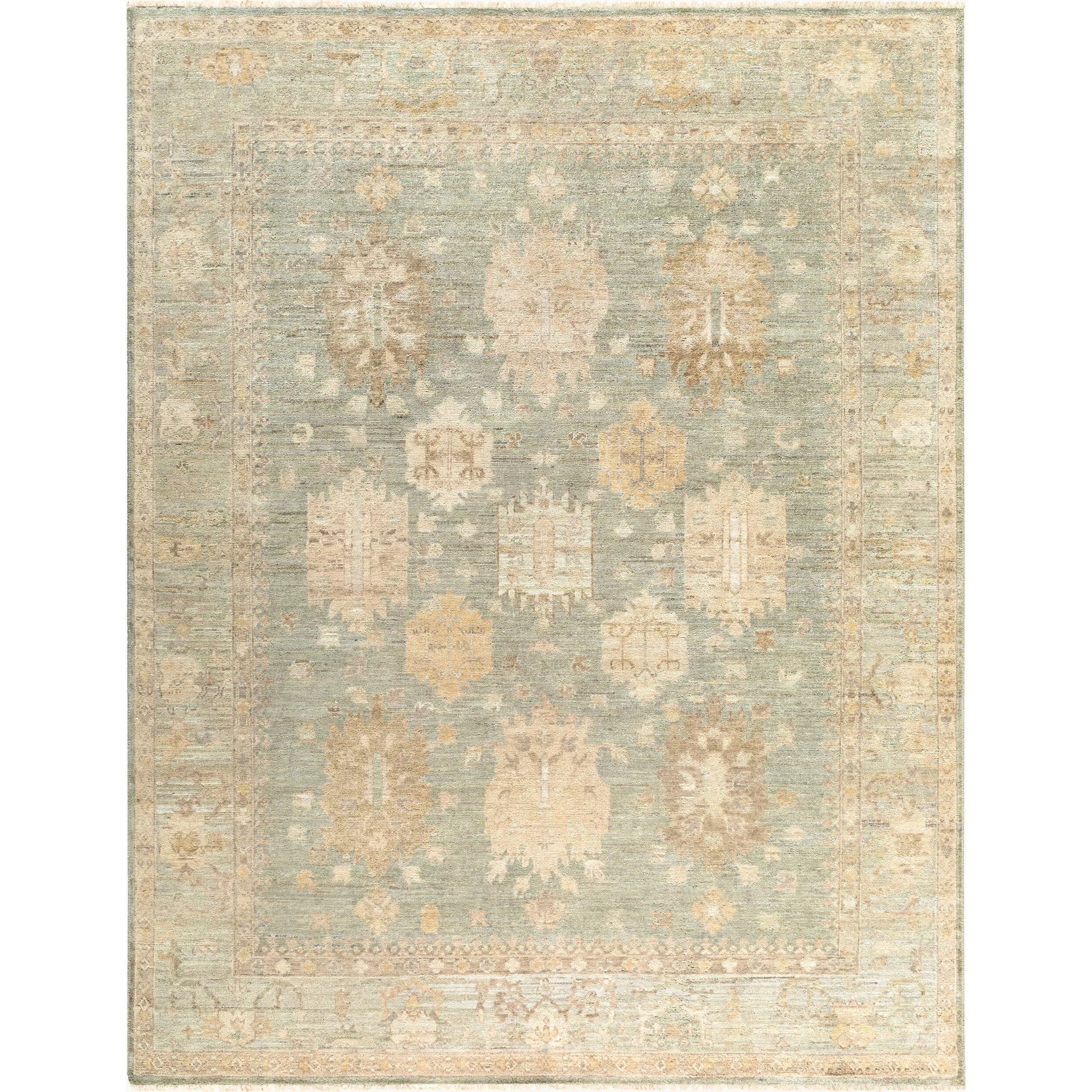 Khotan KHT-2304 Rug by Surya in sage, sandstone, ivory, taupe, dusty blue. Made from wool in a unique style.