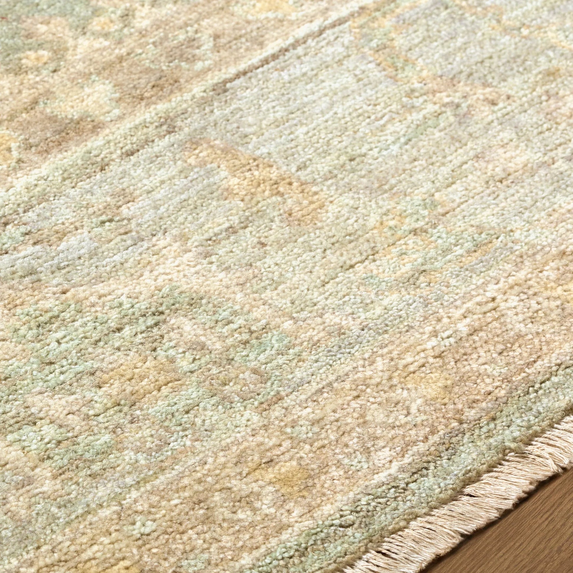 Khotan KHT-2304 Rug by Surya in sage, sandstone, ivory, taupe, dusty blue. Made from wool in a unique style.