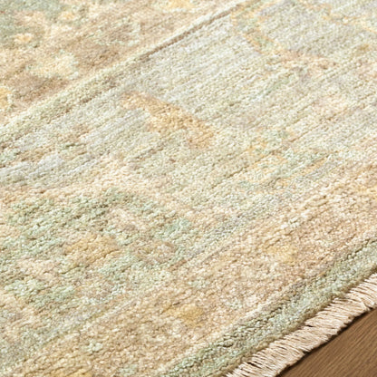 Khotan KHT-2304 Rug by Surya in sage, sandstone, ivory, taupe, dusty blue. Made from wool in a unique style.