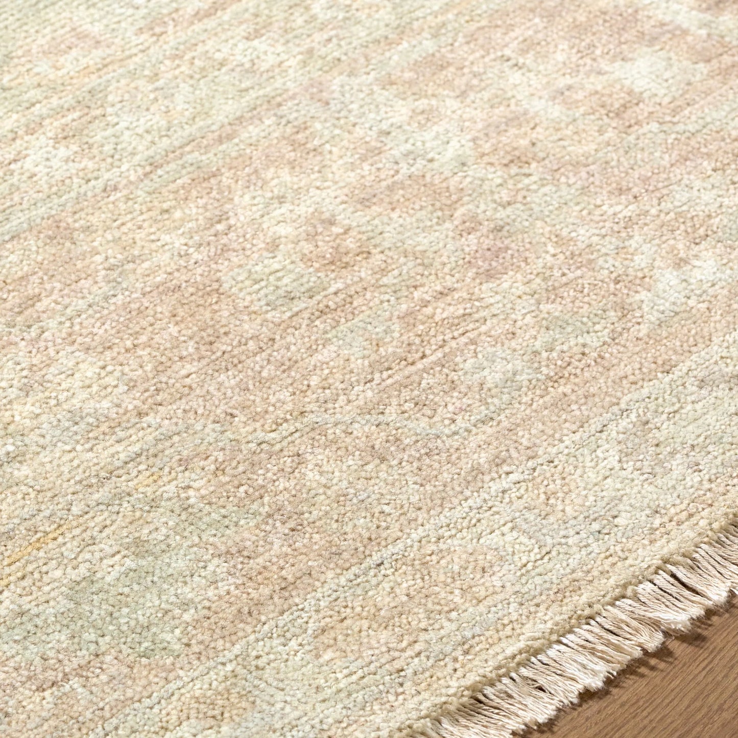 004 SI-2258981,SI-2258982,SI-2258983,SI-2258984 | Closeup | Khotan KHT-2305 Rug by Surya in beige, blush, sage, cream, taupe. Made from wool in a unique style.