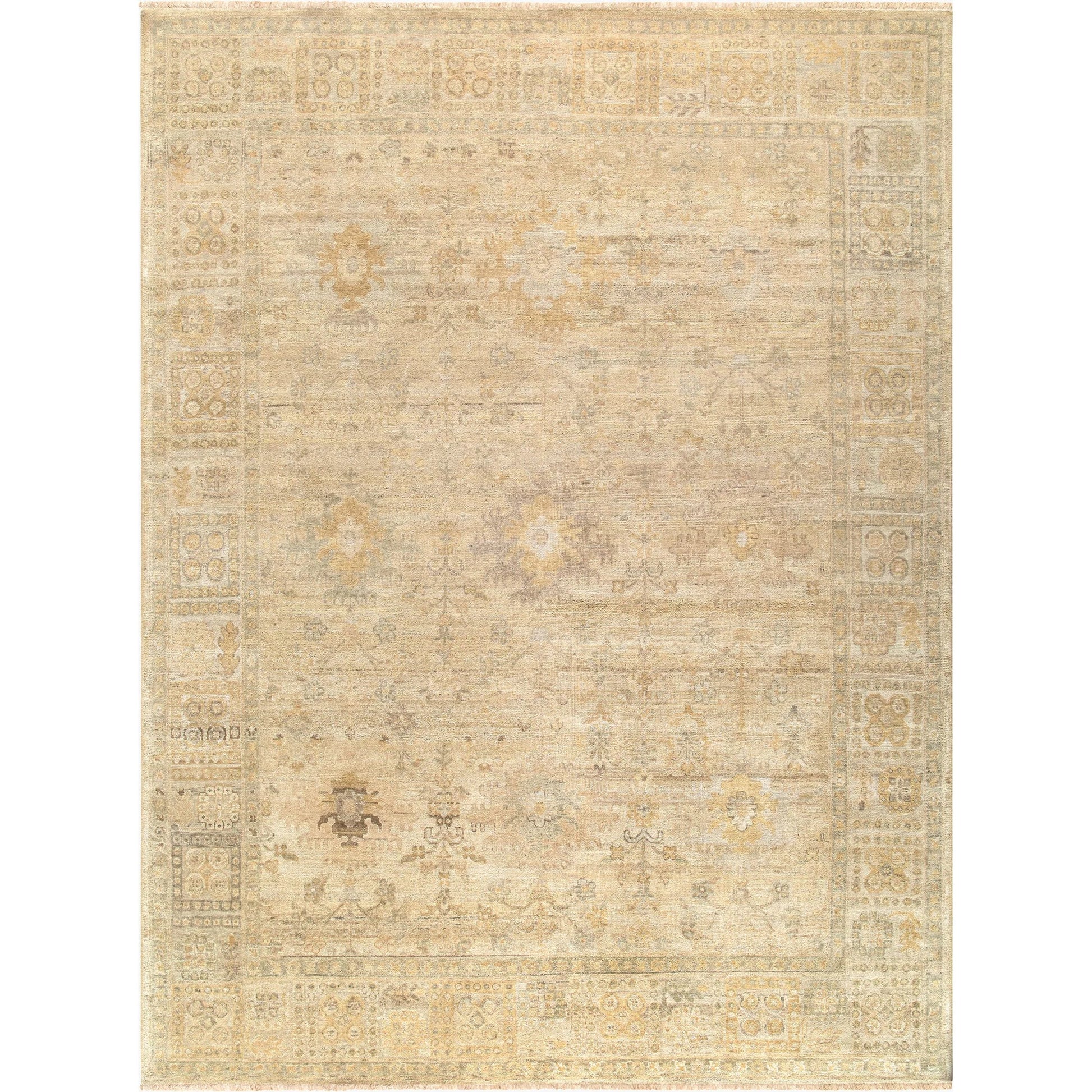Khotan KHT-2306 Rug by Surya in beige, sand, taupe, sage, dusty rose. Made from wool in a unique style.