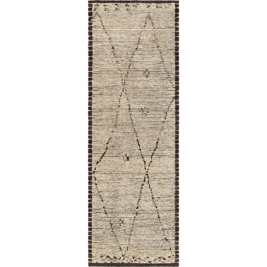 Khyber Rug - 30236 by Surya in black, charcoal, dark brown, beige, wheat. Made from 90% wool, 10% polyester in a unique style.