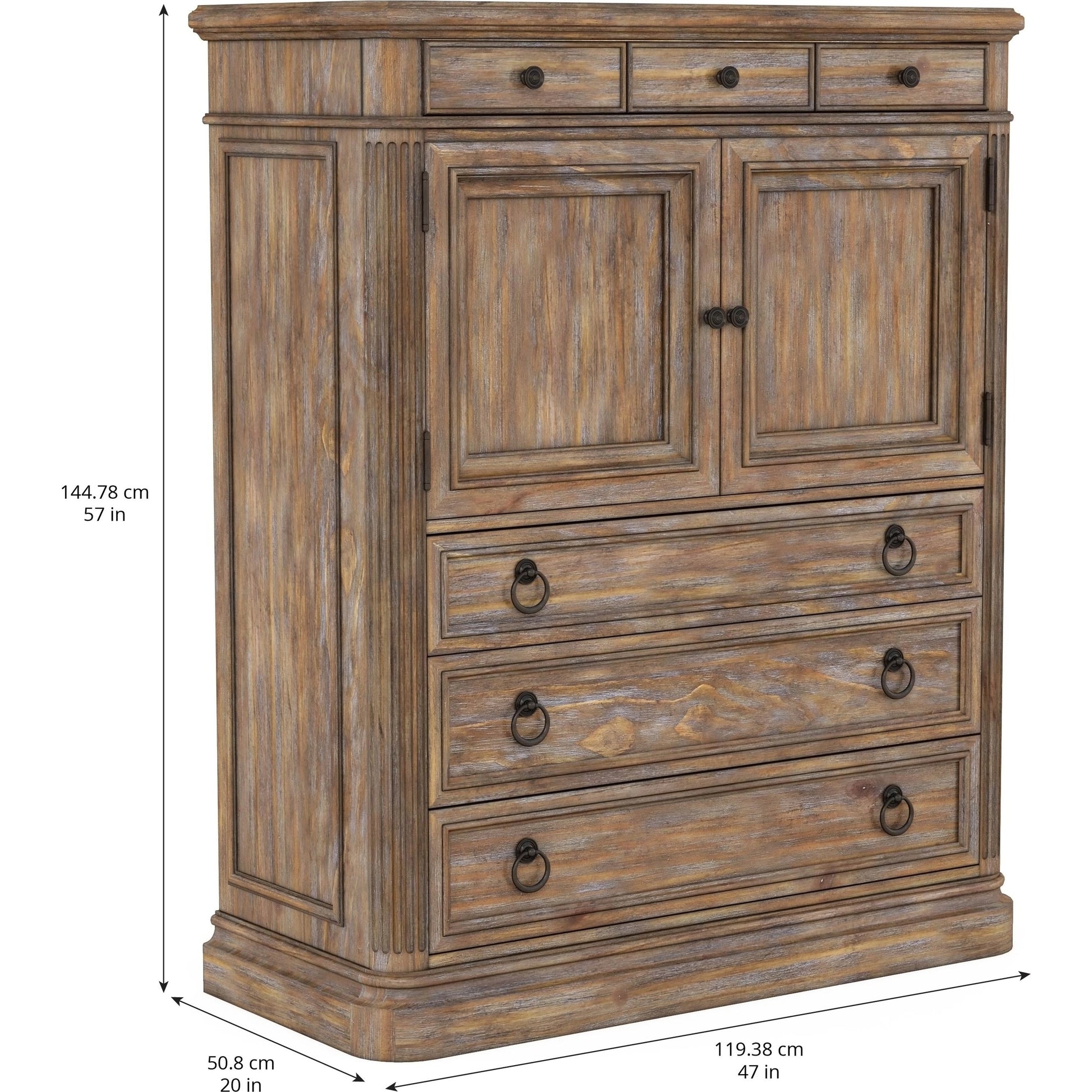 Architrave Door Drawer Chest by A.R.T. Furniture in almond. Made from pine solids and veneer, metal in a traditional style.