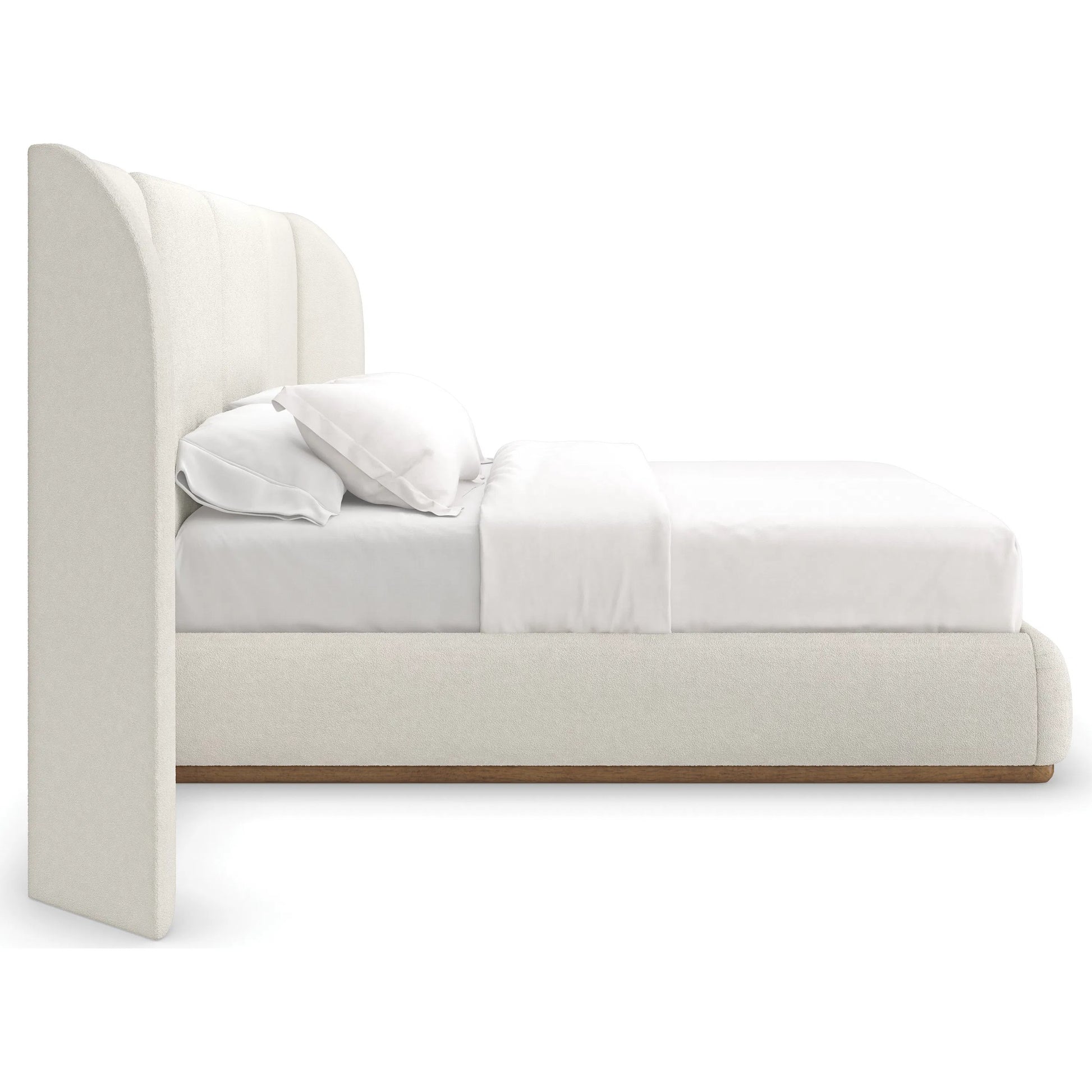 Malta Upholstered Bed by Caracole in toasted pecan. Made from asian hardwood, birch in a transitional style.