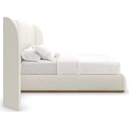 Malta Upholstered Bed by Caracole in toasted pecan. Made from asian hardwood, birch in a transitional style.