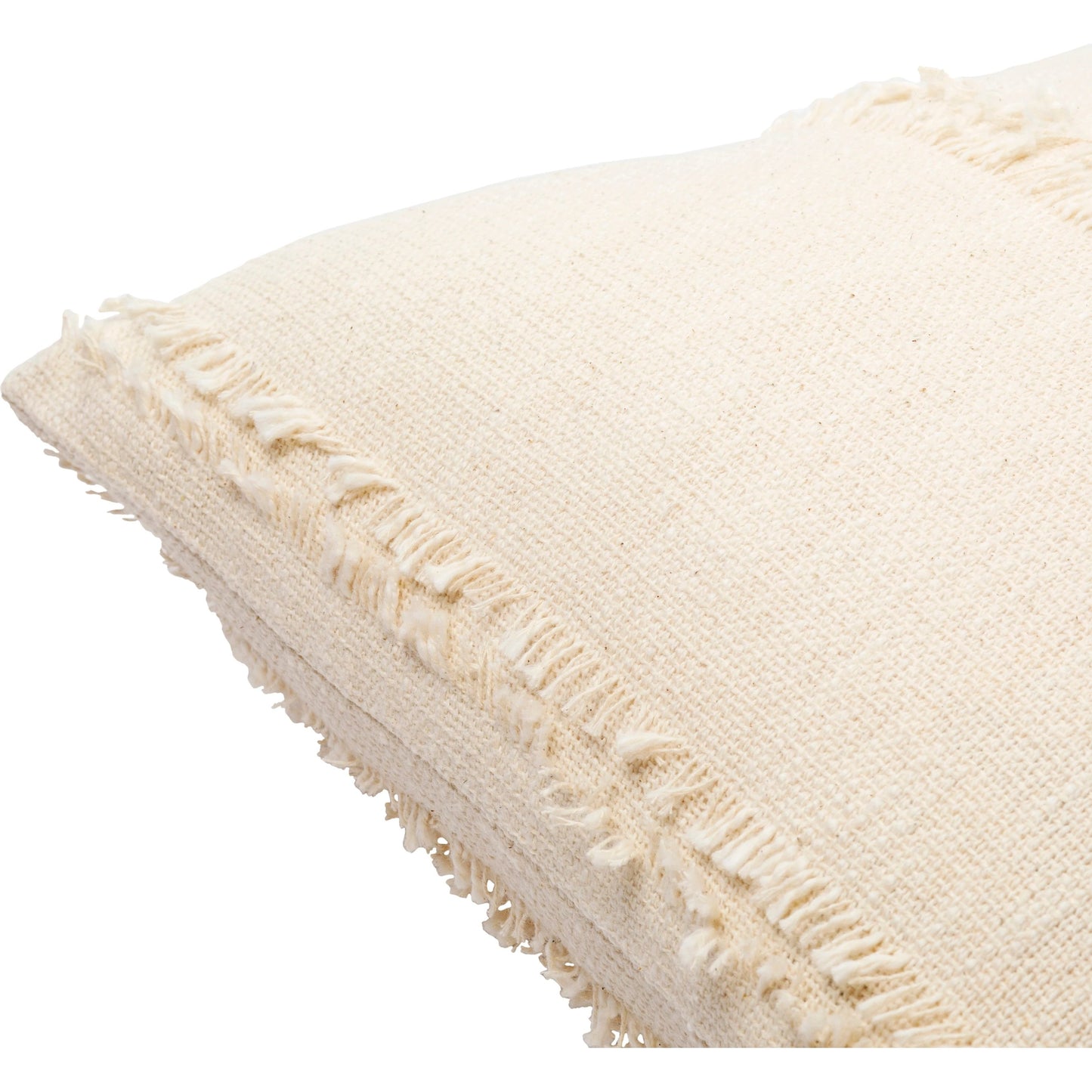 004 SI-1884226,SI-1884227,SI-1884228,SI-1884229,SI-1884230,SI-1884231 | Closeup | Kiefer Pillow - 5879 by Surya in cream. Made from 100% cotton in a cottage & farmhouse style.