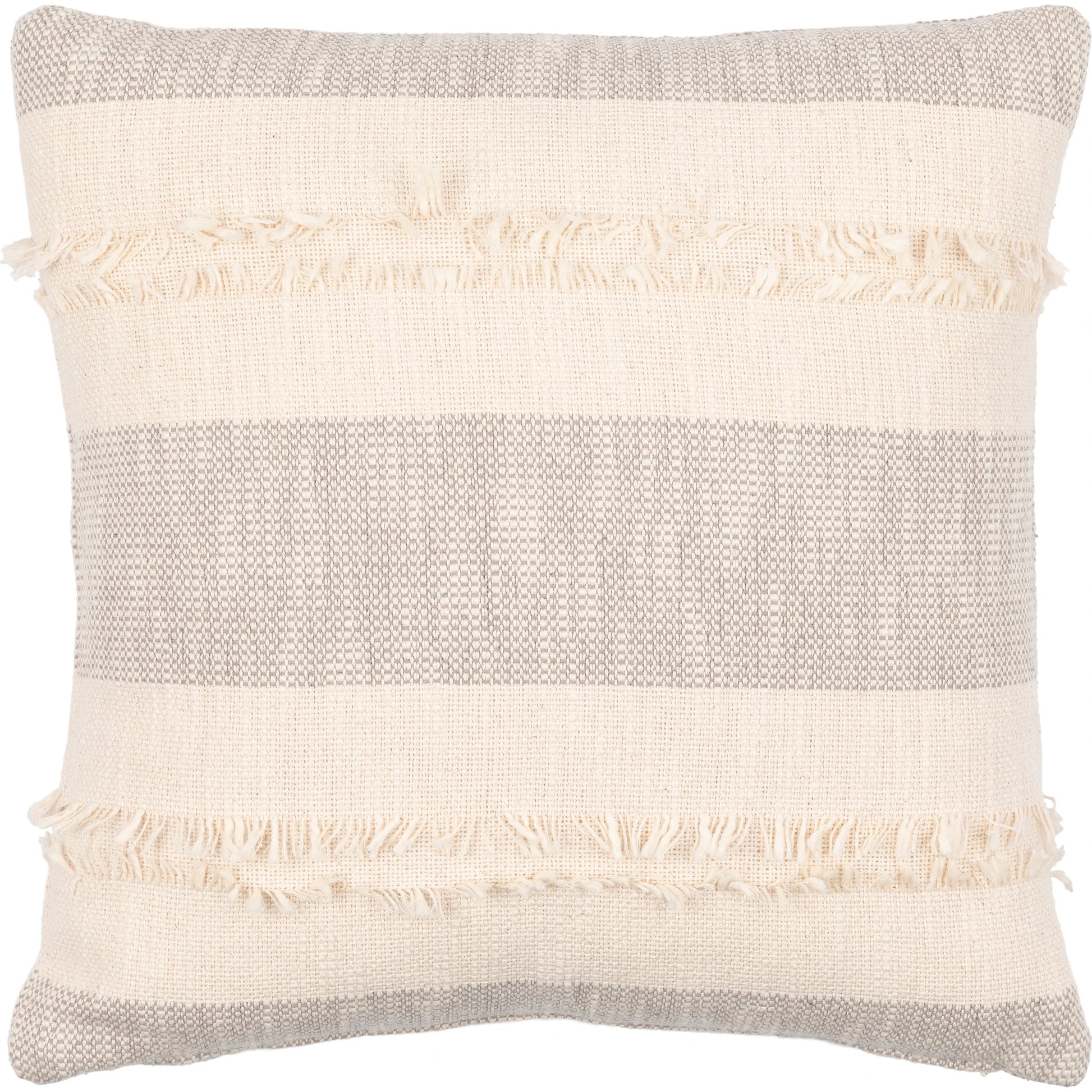 Kiefer Pillow - 8486 by Surya in gray, cream. Made from 100% cotton in a cottage & farmhouse style.