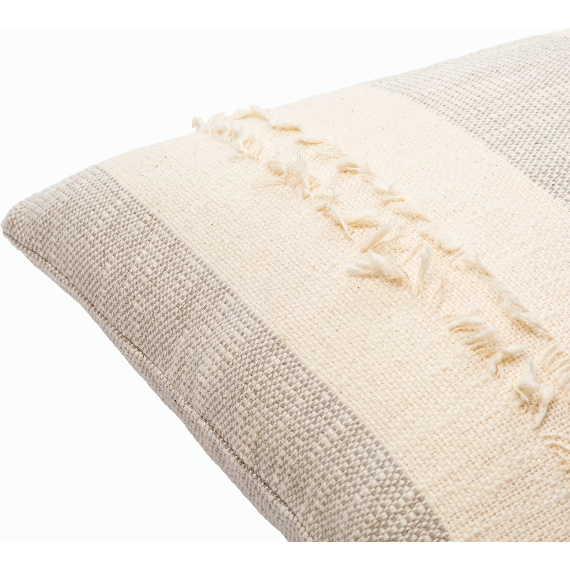Kiefer Pillow - 8486 by Surya in gray, cream. Made from 100% cotton in a cottage & farmhouse style.
