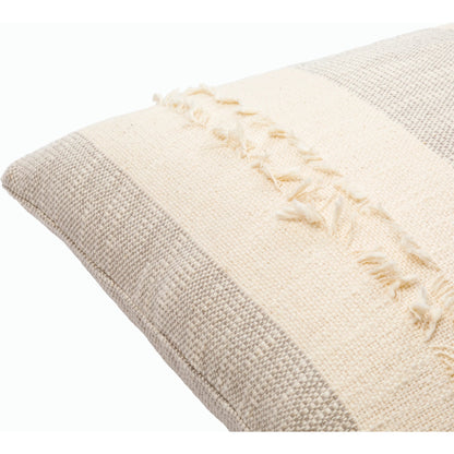 Kiefer Pillow - 8486 by Surya in gray, cream. Made from 100% cotton in a cottage & farmhouse style.