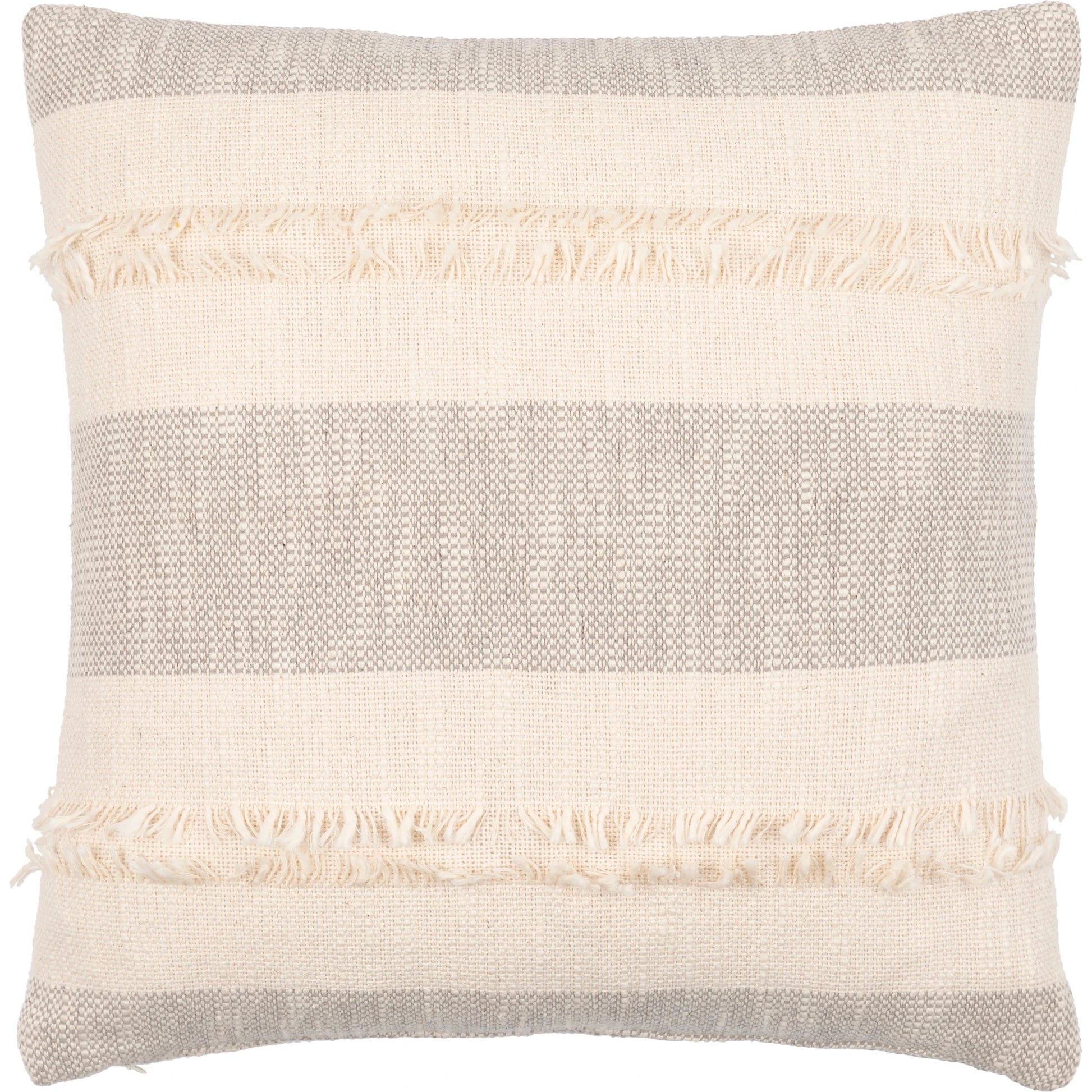 Kiefer Pillow - 8486 by Surya in gray, cream. Made from 100% cotton in a cottage & farmhouse style.