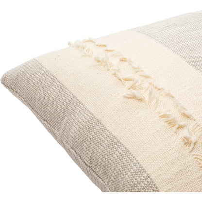 Kiefer Pillow - 8486 by Surya in gray, cream. Made from 100% cotton in a cottage & farmhouse style.