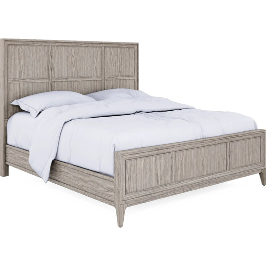 Sojourn Panel Bed by A.R.T. Furniture in ashen. Made from ash solids, knotty oak veneers in a modern style.
