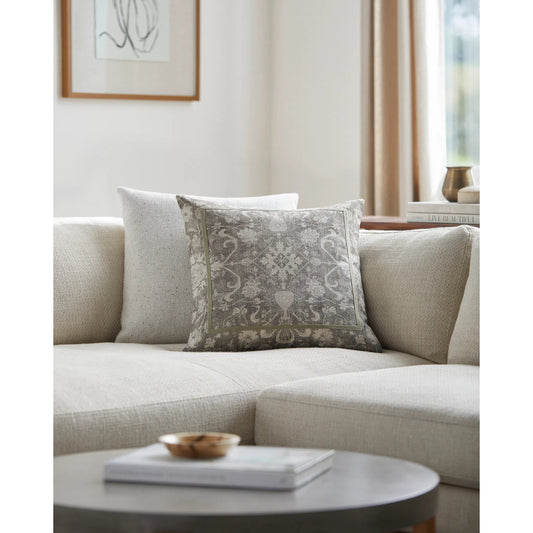 Kabir Pillow - 516673 by Livabliss in beige, light sage. Made from polyester, cotton in a traditional style.