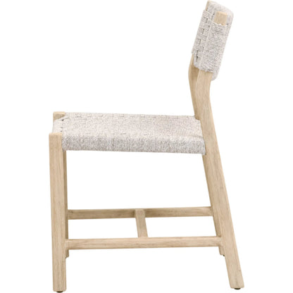 Kitts Dining Chair (Set of 2) by Essentials For Living in white speckle twist rope, weathered ever teak. Made from solid teak wood in a transitional style.