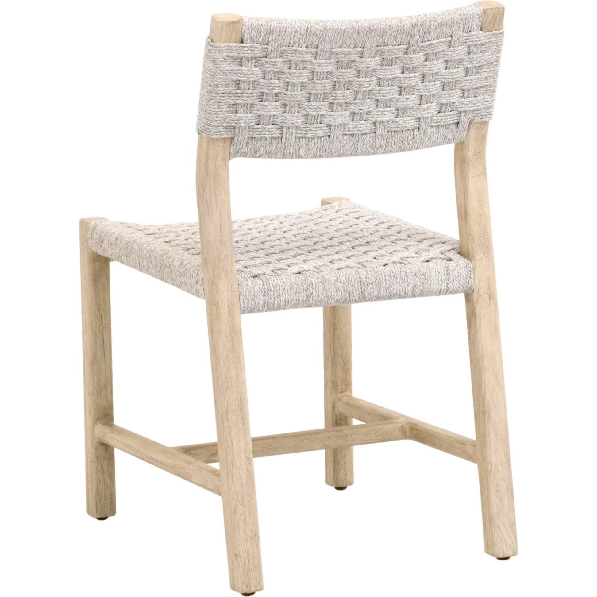 Kitts Dining Chair (Set of 2) by Essentials For Living in white speckle twist rope, weathered ever teak. Made from solid teak wood in a transitional style.