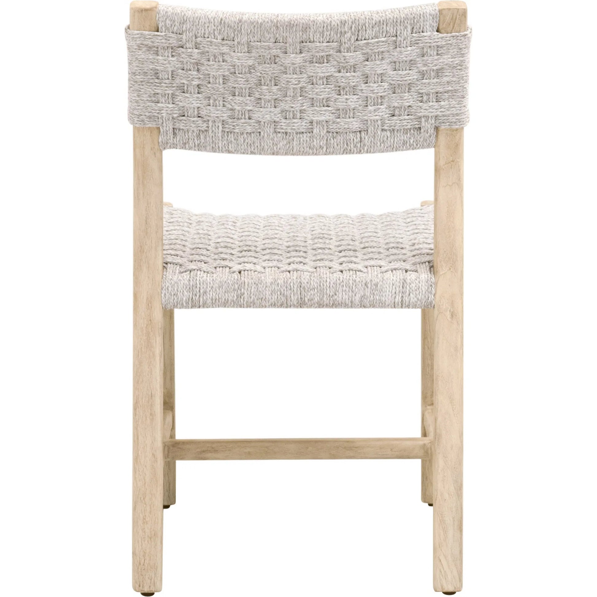 Kitts Dining Chair (Set of 2) by Essentials For Living in white speckle twist rope, weathered ever teak. Made from solid teak wood in a transitional style.