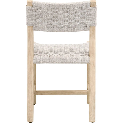 Kitts Dining Chair (Set of 2) by Essentials For Living in white speckle twist rope, weathered ever teak. Made from solid teak wood in a transitional style.