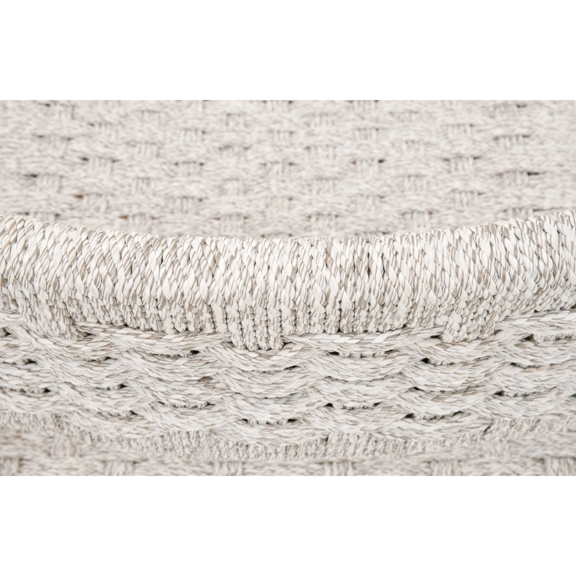 Kitts Dining Chair (Set of 2) by Essentials For Living in white speckle twist rope, weathered ever teak. Made from solid teak wood in a transitional style.