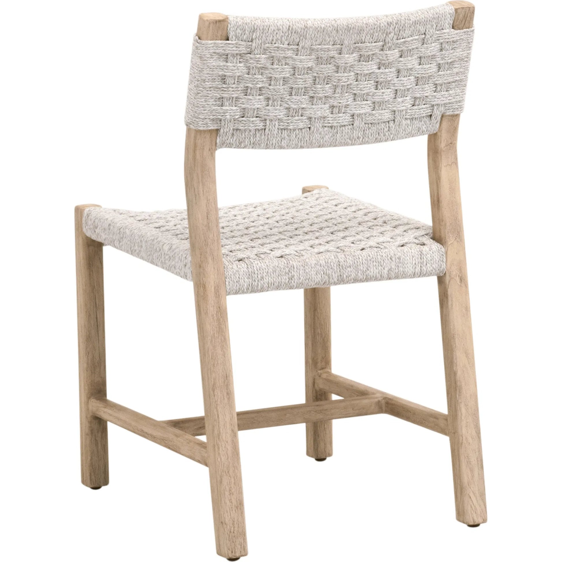 Kitts Dining Chair (Set of 2) by Essentials For Living in white speckle twist rope, weathered ever teak. Made from solid teak wood in a transitional style.