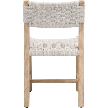 Kitts Dining Chair (Set of 2) by Essentials For Living in white speckle twist rope, weathered ever teak. Made from solid teak wood in a transitional style.
