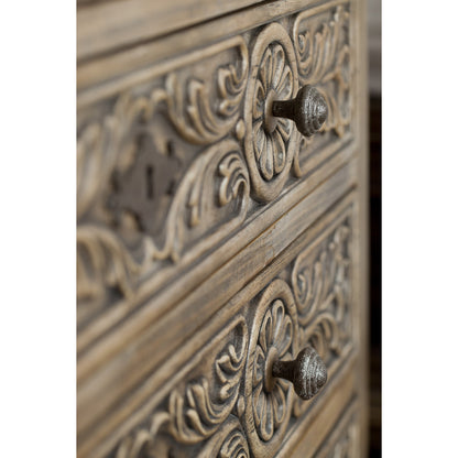 Floresville Bachelors Chest by Hooker Furniture in sandstone. Made from white oak veneers, cedar in a eclectic & global style.
