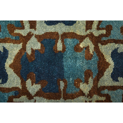 Amzad Transitional Ikat Rug - 6116F by Feizy in blue, gray, tan. Made from wool in a unique style.