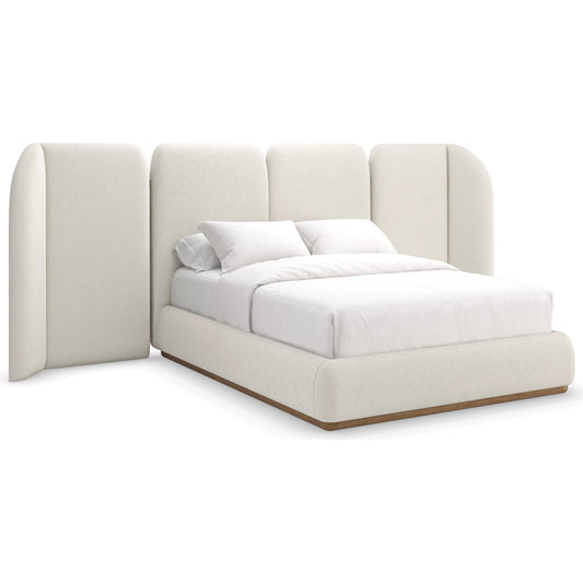 Malta Upholstered Bed by Caracole in toasted pecan. Made from asian hardwood, birch in a unique style.
