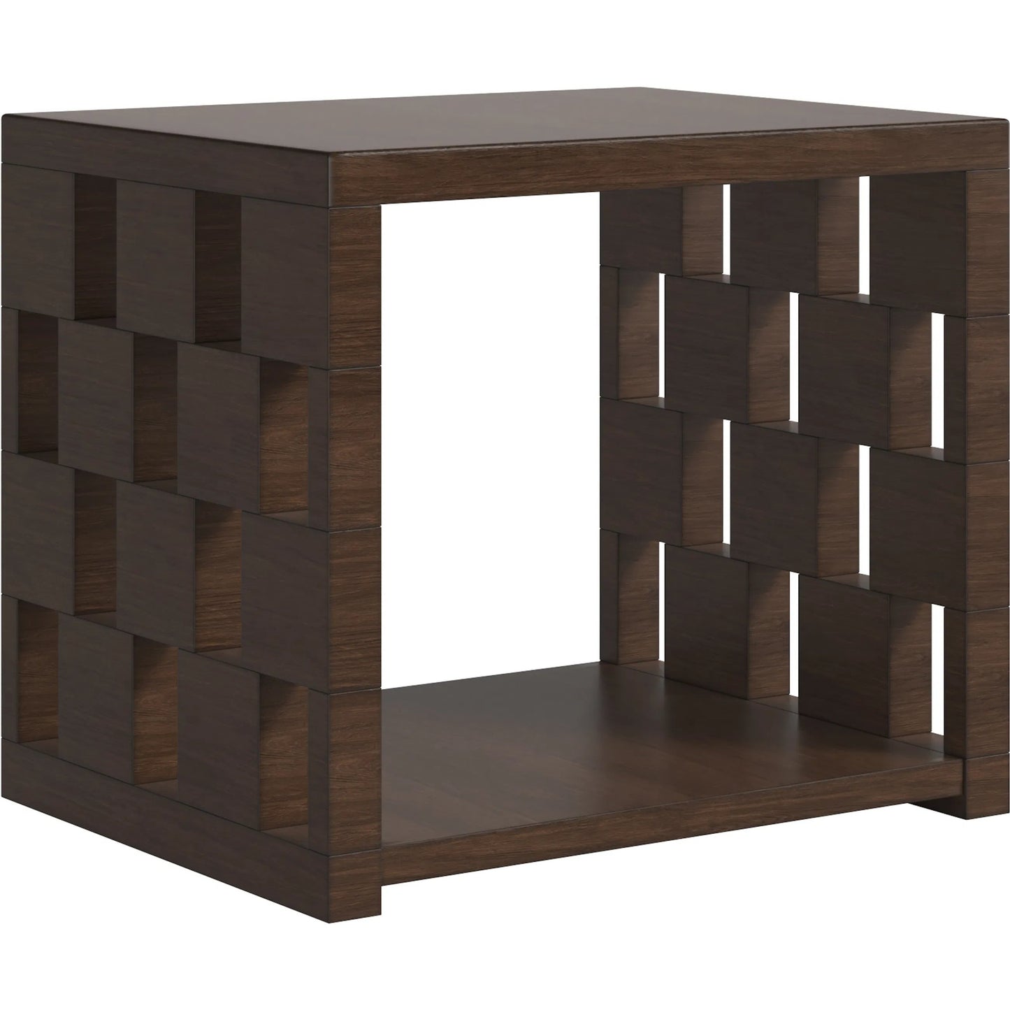 001 SI-2514214 | Additional Silo | Verge Rectangle End Table by A.R.T. Furniture in handcrated walnut. Made from poplar, parawood solids, burl veneer in a traditional style.