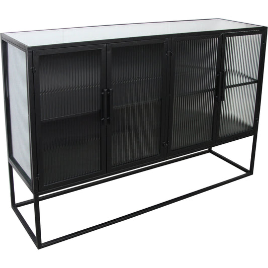 Tandy Cabinet by Moe's Home Collection in black. Made from iron frame, glass doors in a modern style.