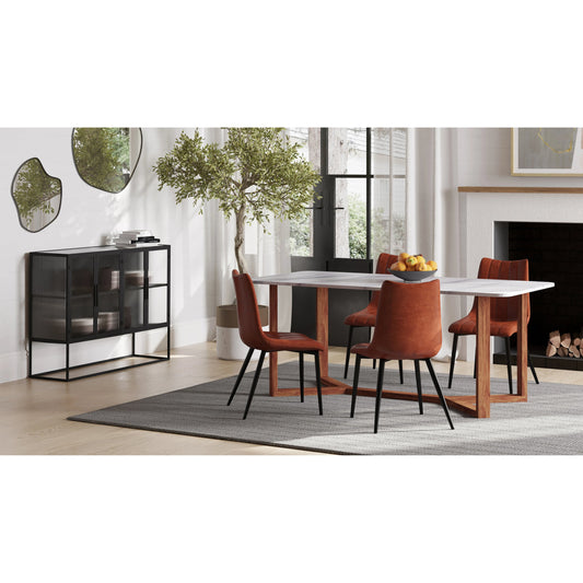 Tandy Cabinet by Moe's Home Collection in black. Made from iron frame, glass doors in a modern style.