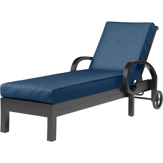 Monterey Outdoor Chaise Lounge by Sunset West in browns. Made from aluminum in a cottage & farmhouse style.